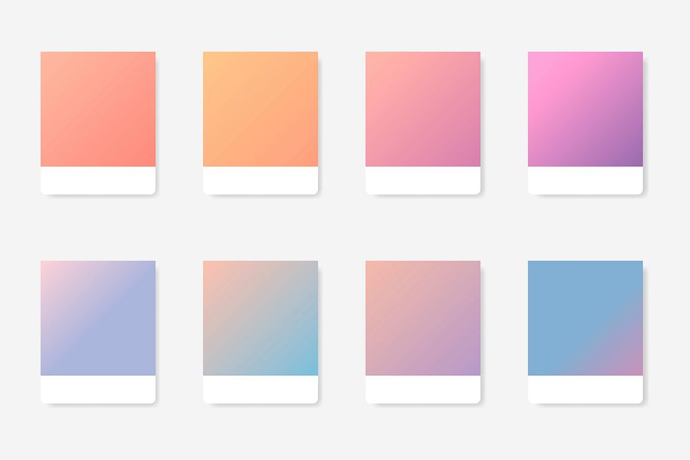 Colorful gradient background template vector set