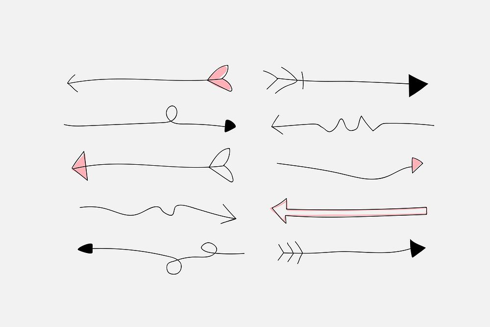 Cute doodle arrow vector collection