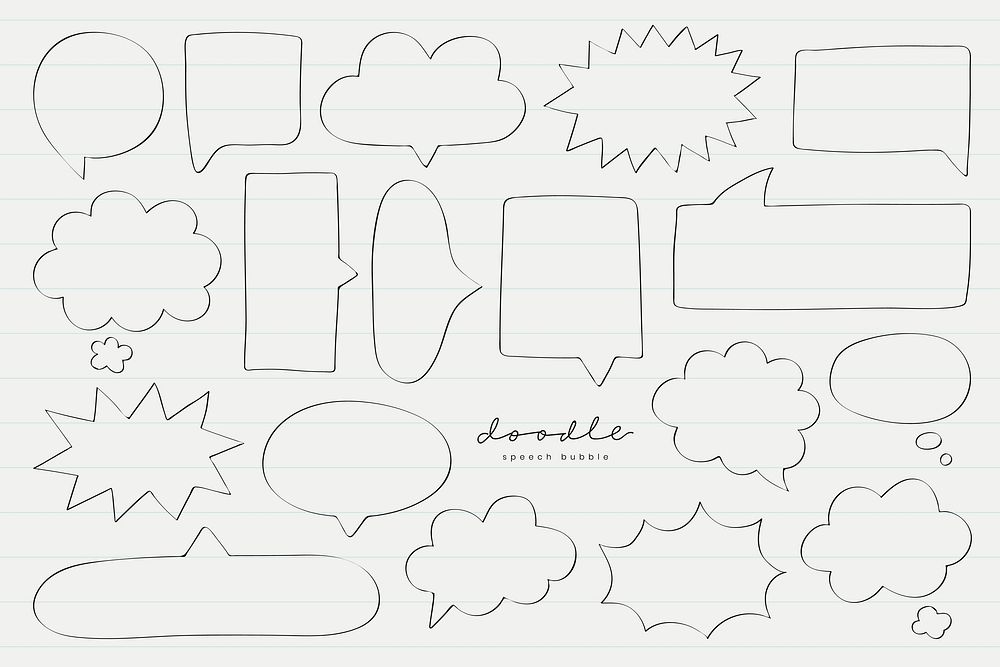 Speech bubble doodle vector collection