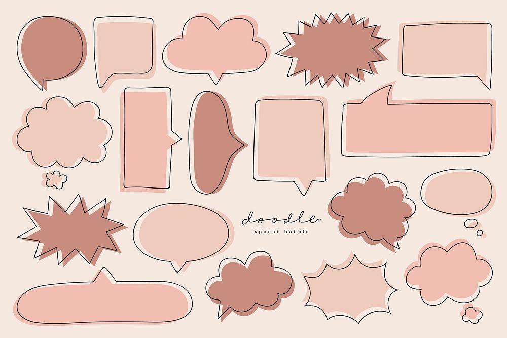 Speech bubble doodle vector collection