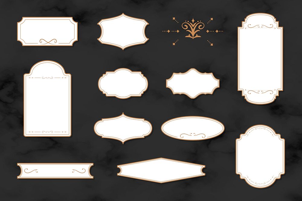 Vintage white badge template vector collection