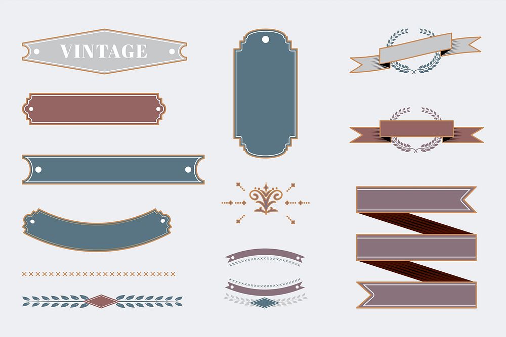 Vintage badge template vector collection