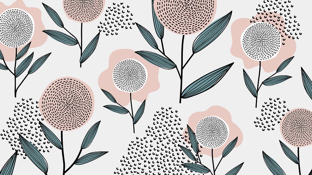 Feminine floral patterned HD wallpaper, cute simple background