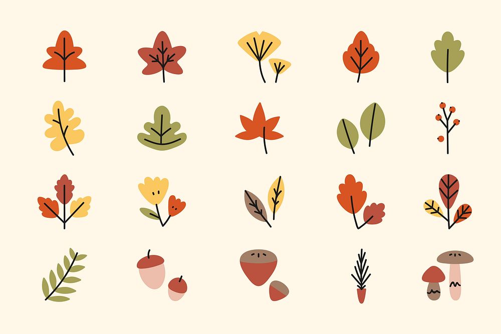 Colorful autumn leaves vector collection
