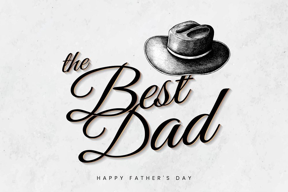 The best dad card with a hat vector