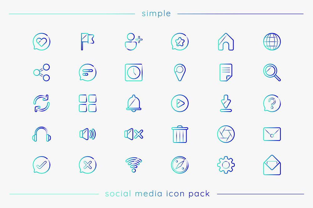 Social media icon pack vector