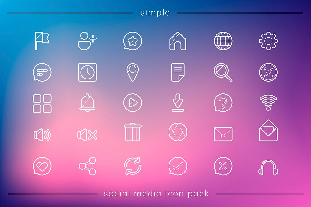 Social media icon pack vector
