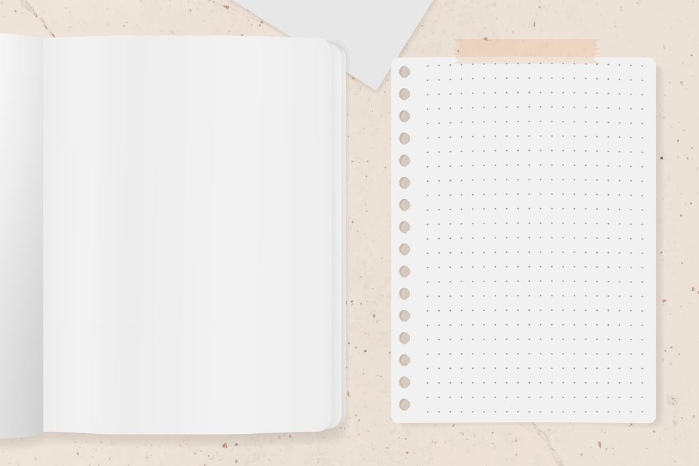 Blank note paper texture background vector set