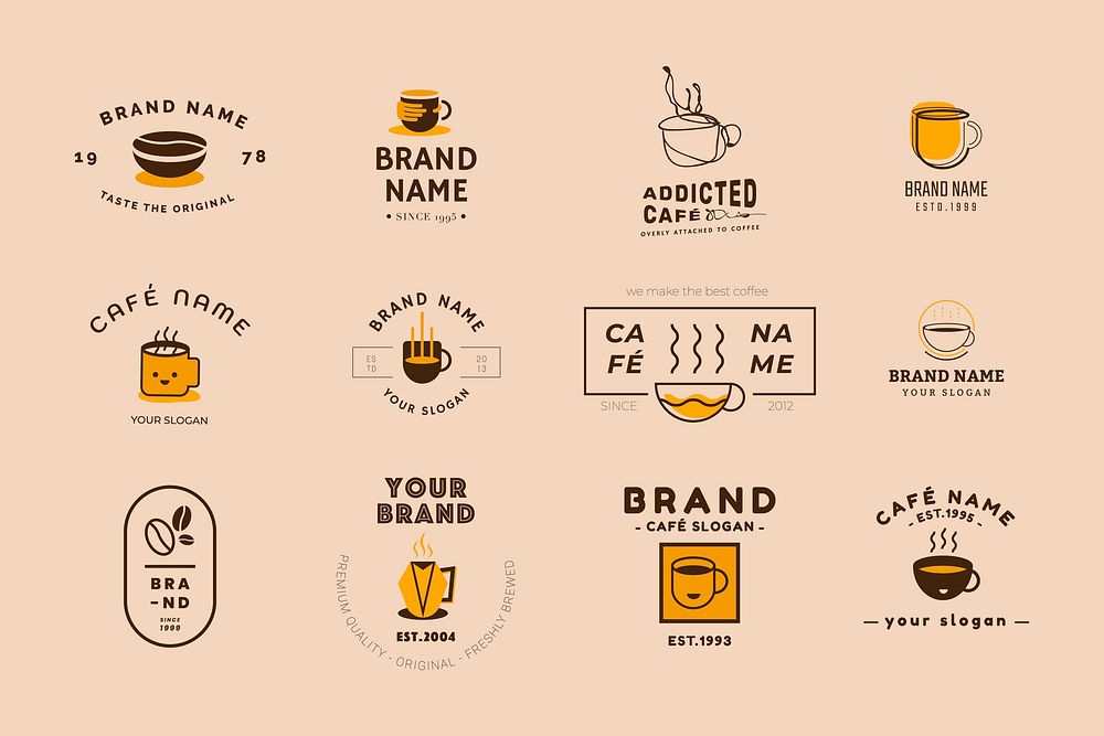 Coffee shop badge logo vector set
