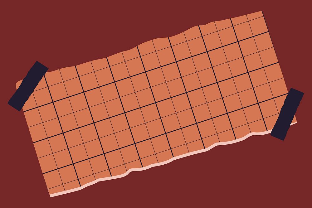 Orange grid notepaper template vector
