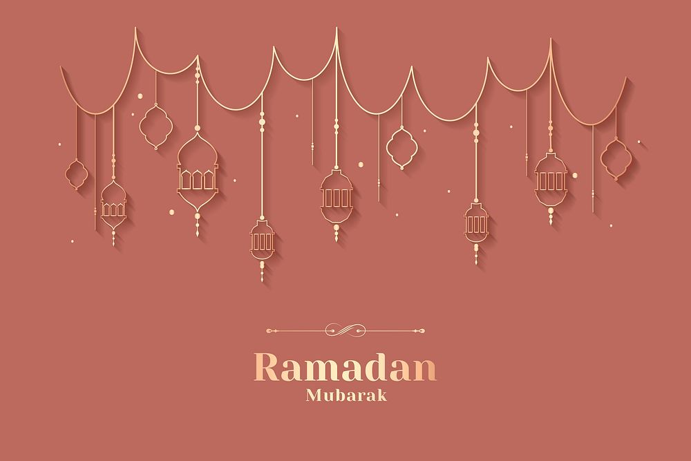 Ramadan Mubarak with lantern vector