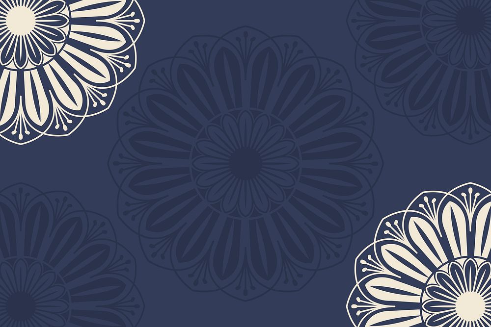 Blue Islamic floral background vector for Ramadan Mubarak and Eid festivals