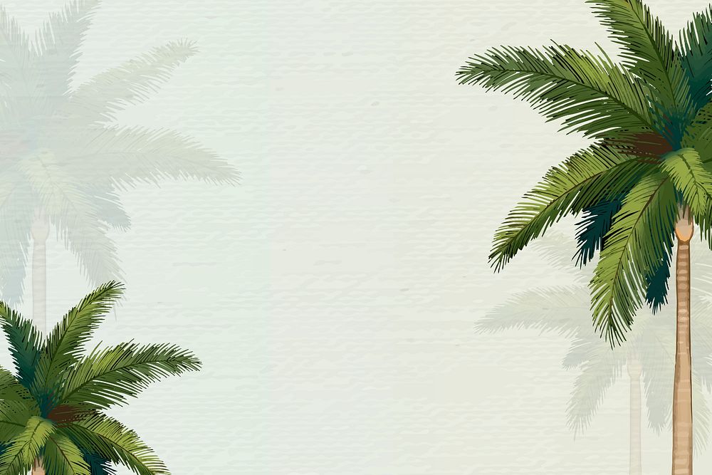 Hand drawn palmyra palm background vector