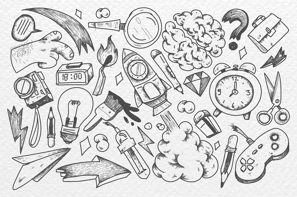 Black creative idea set vector