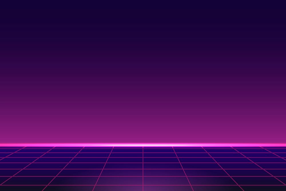 Retro neon landscape background vector
