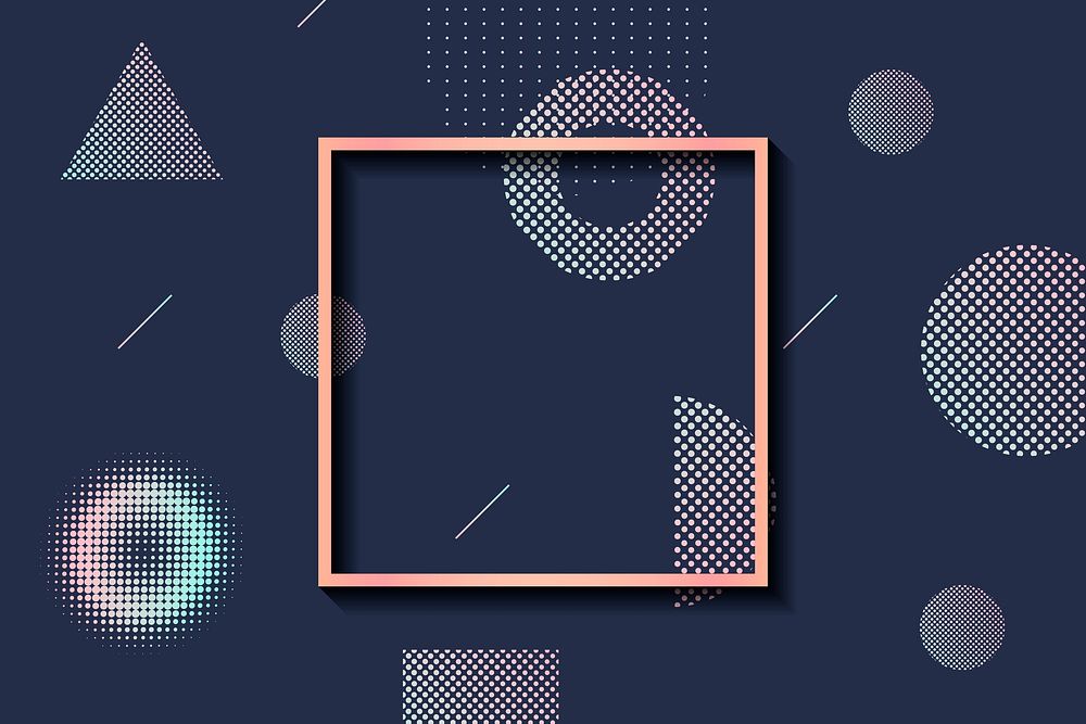 Square halftone navy blue background vector