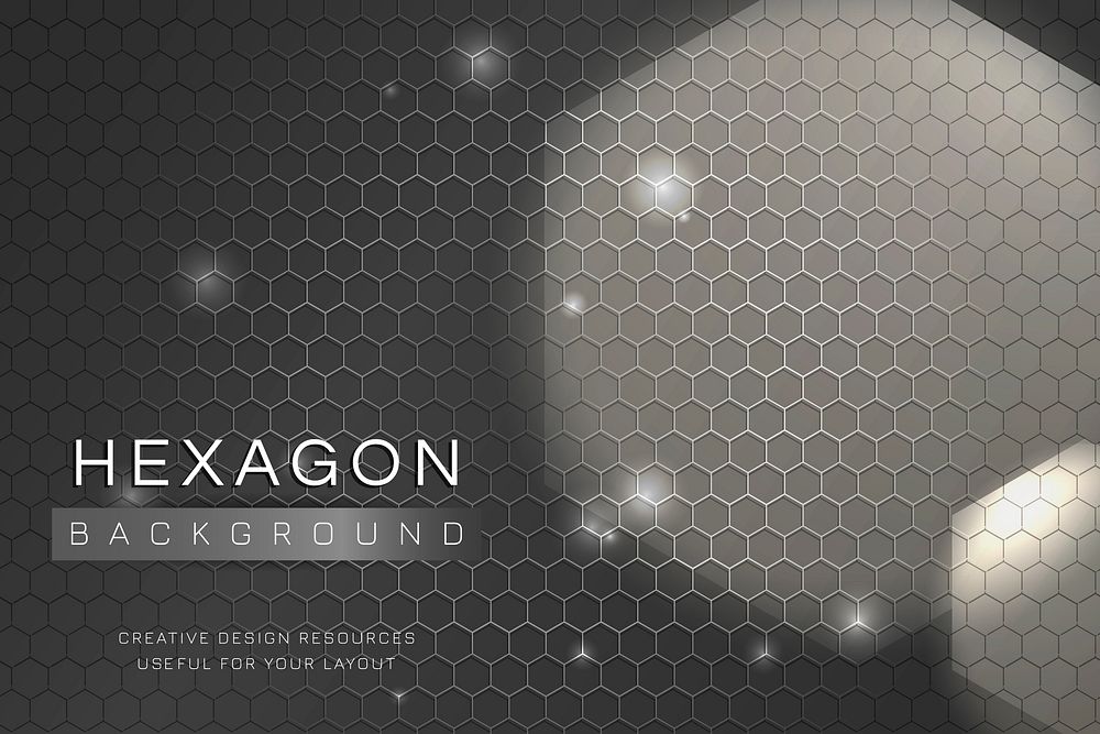 Black hexagon background design vector