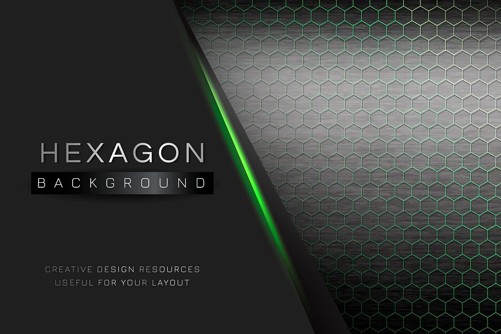 Green hexagon background design vector