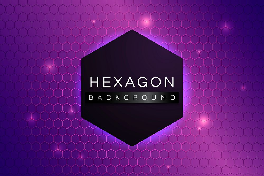 Purple hexagon background design vector