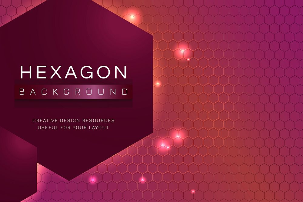 Maroon hexagon background design vector