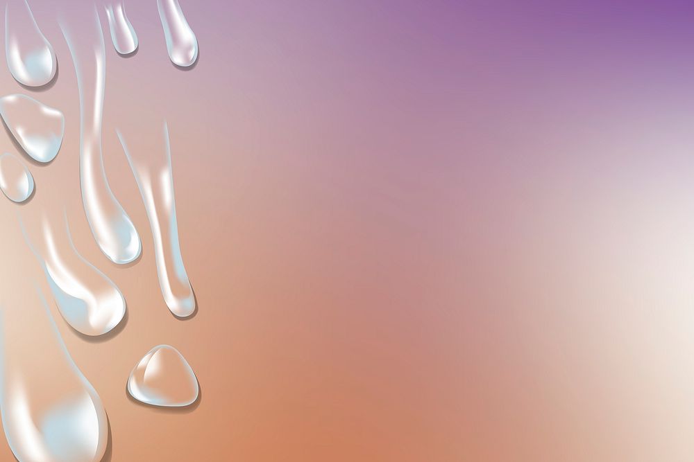 Transparent water drops background vector