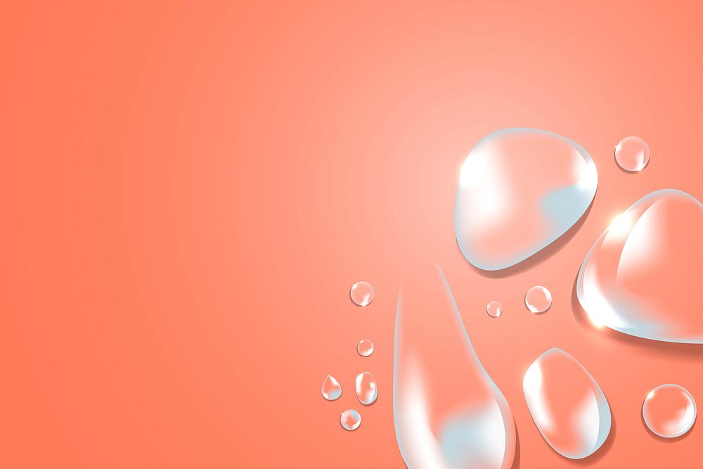 Transparent water drops background vector
