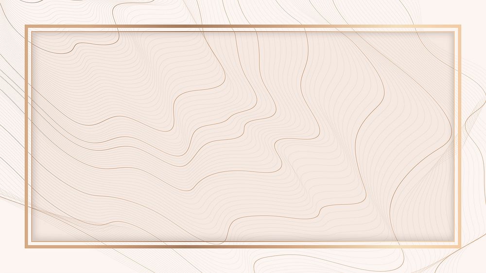 Gold frame with contour background vector