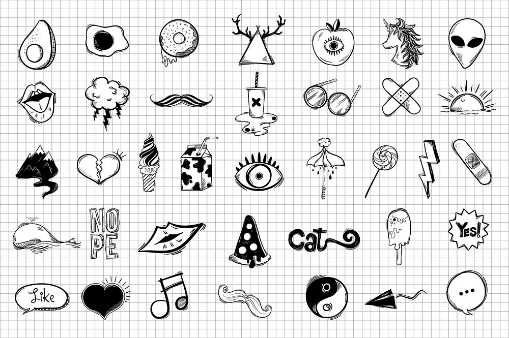Set of cute and cool icons