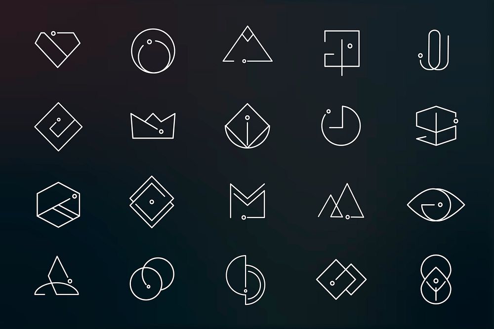 Minimal design logo collection vectors