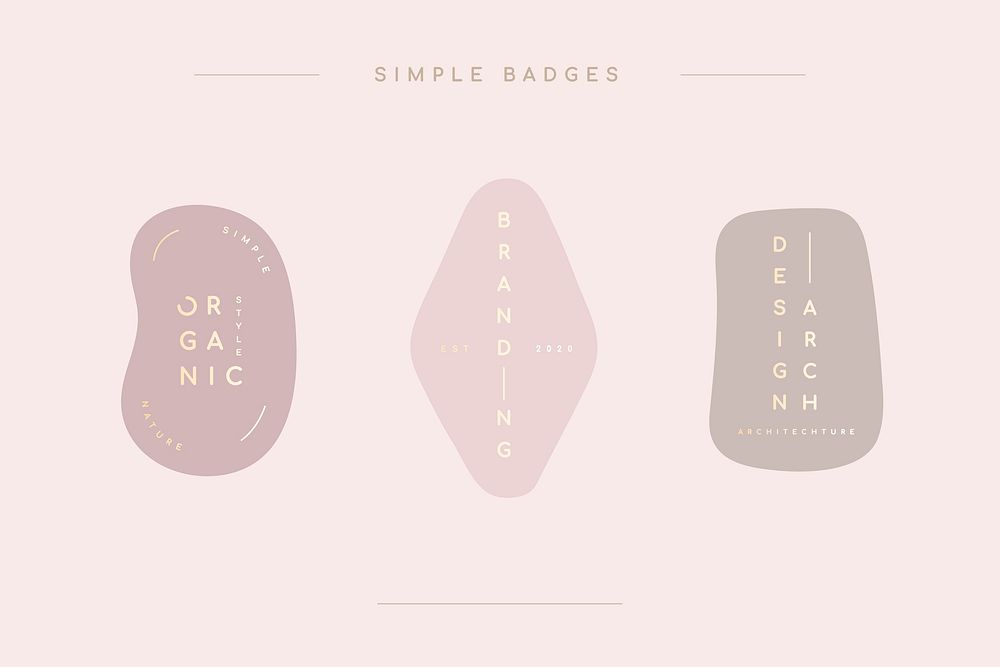 Simple pastel minimal badge collection vectors
