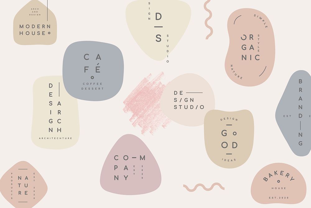 Simple pastel minimal badge collection vectors