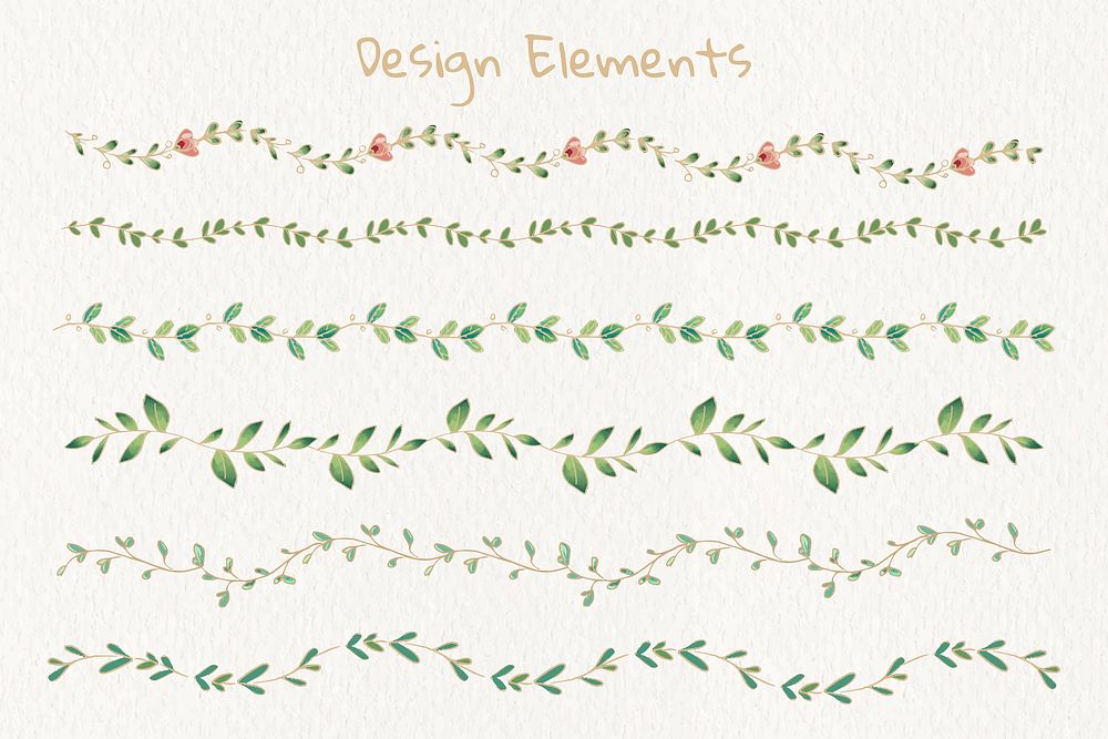 Doodle floral divider vector collection