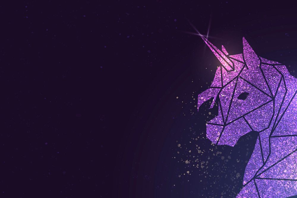 Shimmering magical purple unicorn vector