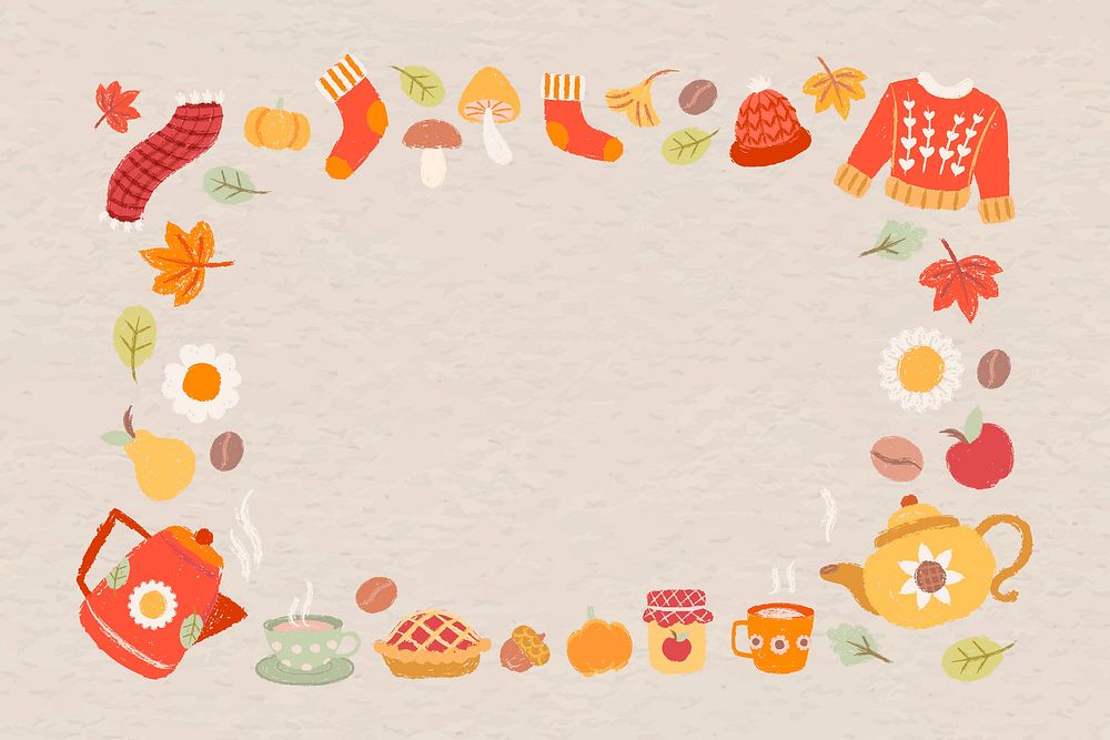 Autumn themed background template vector