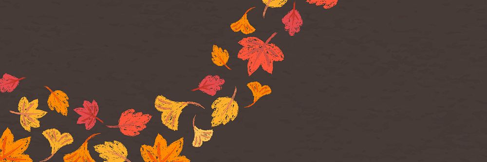 Autumn foliage brown banner template vector