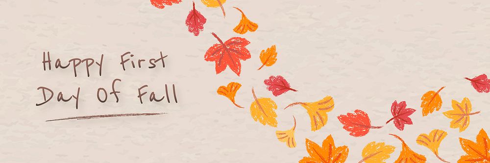 Happy first day of fall beige banner template vector