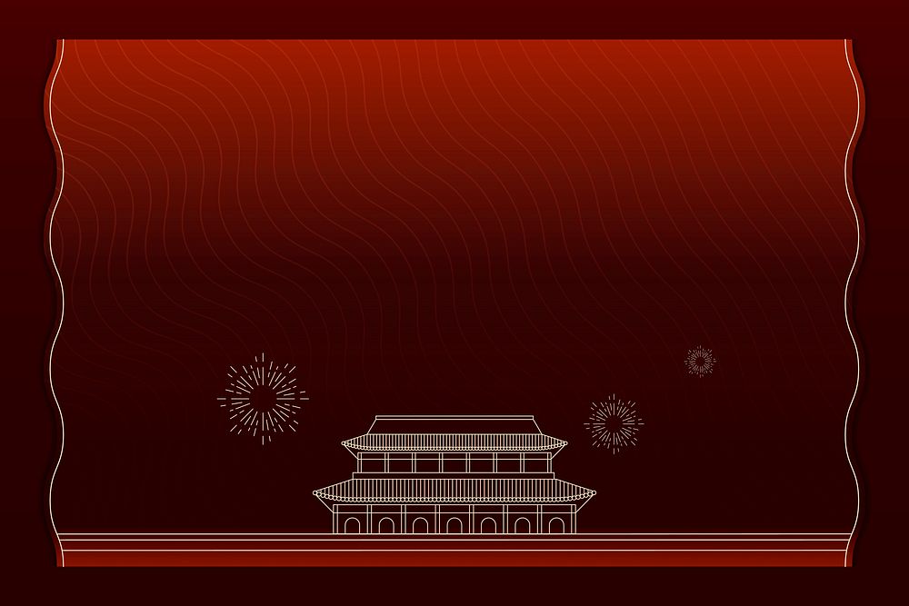 Traditional Chinese design card copy space with Tiananmen square