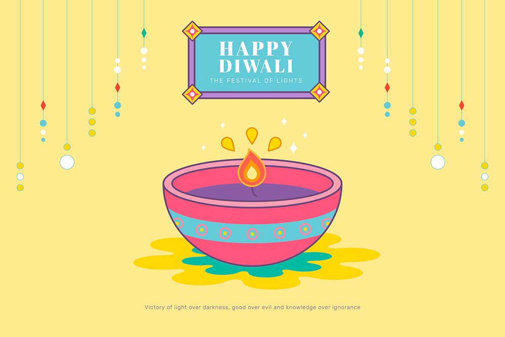 Happy  Deepavali, the festival of lights background vector