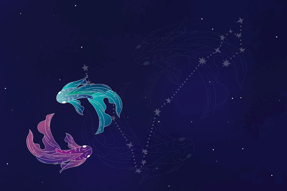 Pisces astrological sign design vector