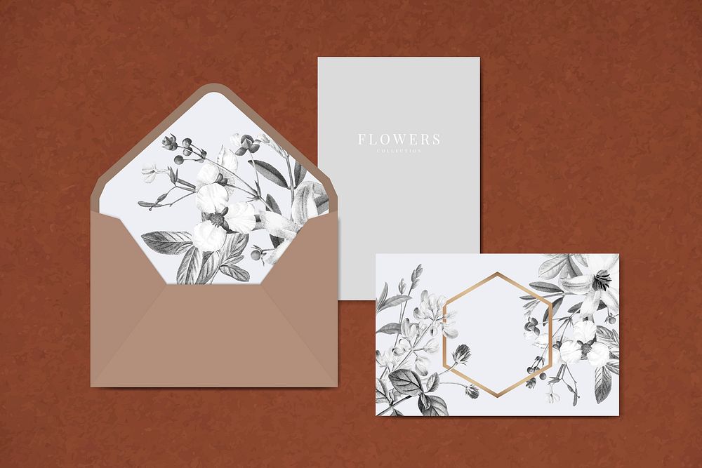 Blank floral card design vector