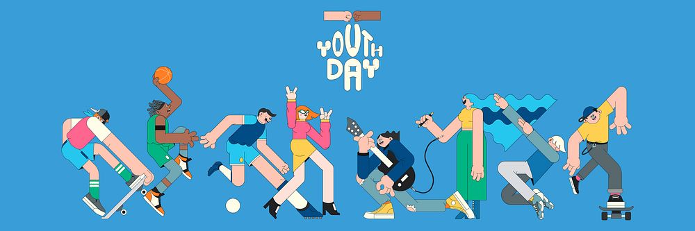 Youth day celebration  blue banner template vector