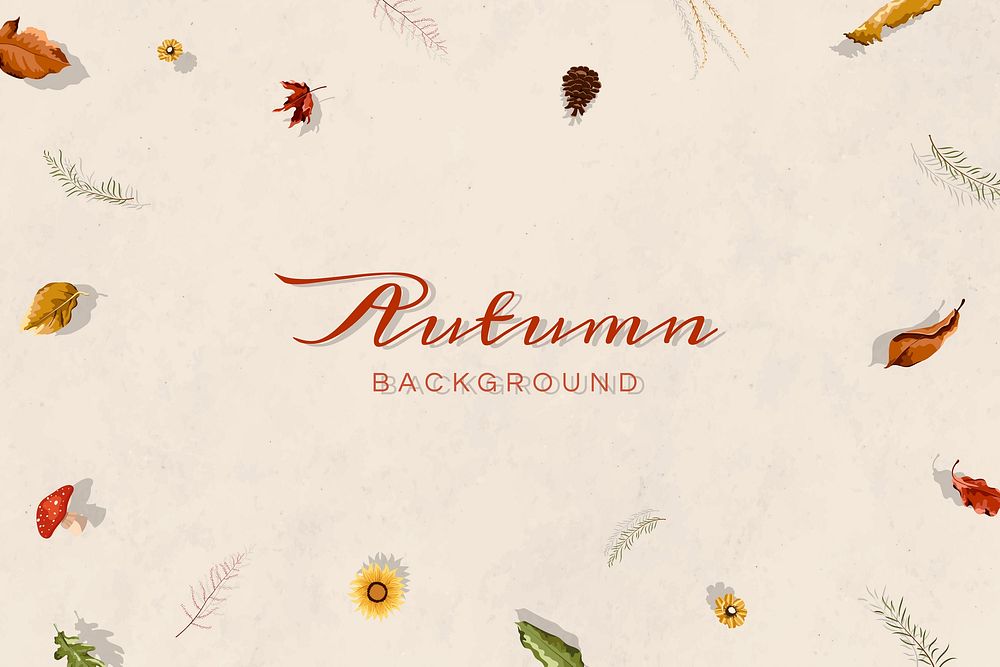Autumn botanical background template vector