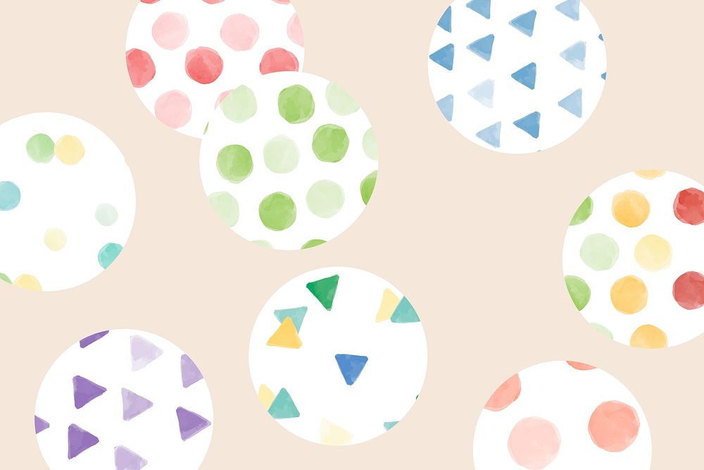 Colorful watercolor circle pattern background vector