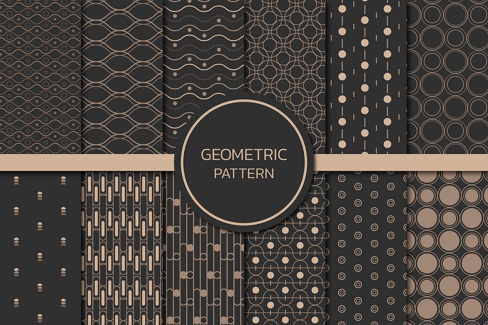 Seamless geometric pattern vector set