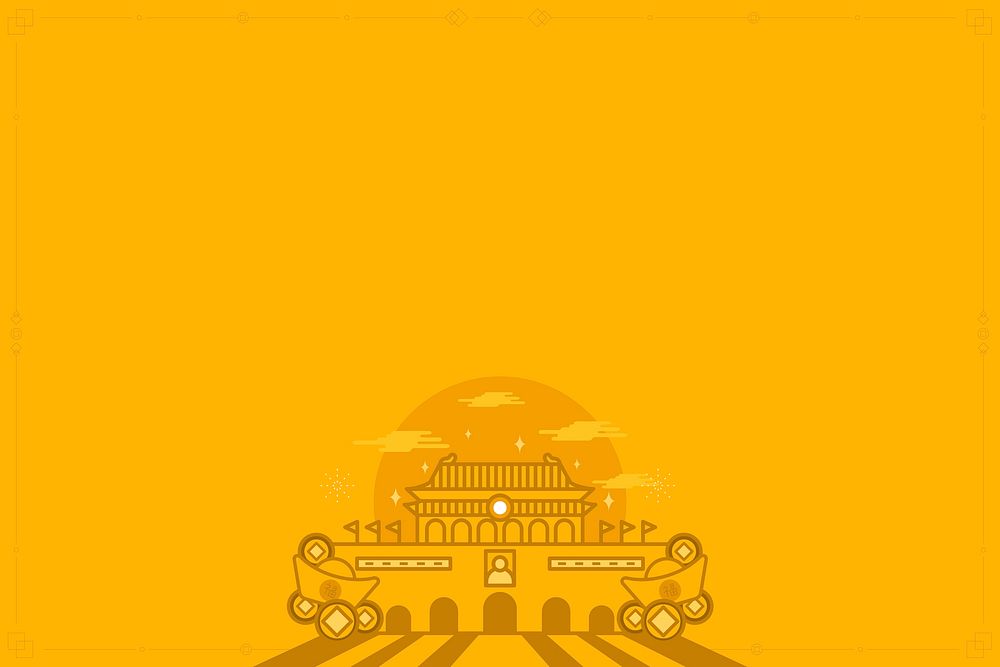 Blank yellow national Chinese day poster vector