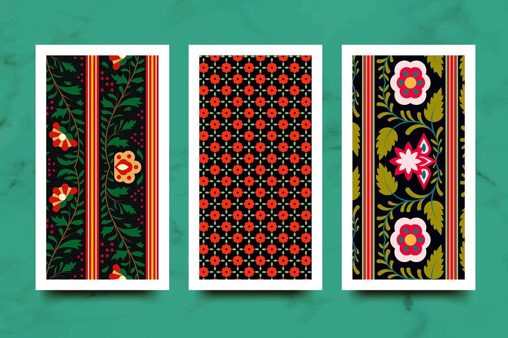 Indian seamless pattern banners vector set