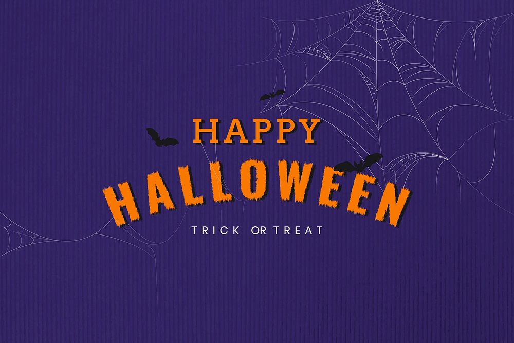 Happy Halloween spider web background template vector