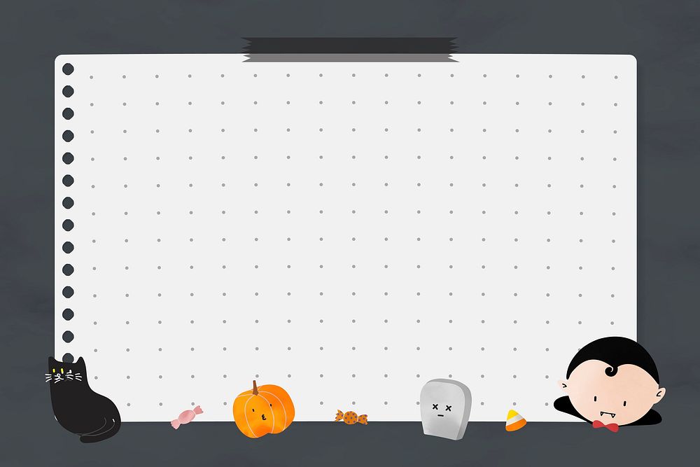 Cute Halloween notepaper vector template