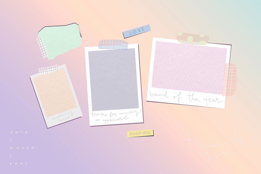 Blank pastel picture frames template