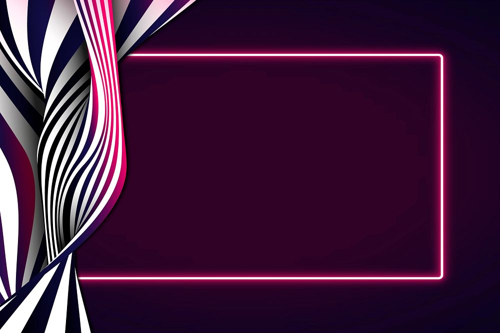 Red neon rectangle frame on an abstract background vector